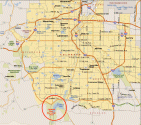 Denver area map showing Chatfield State Recreation Area
